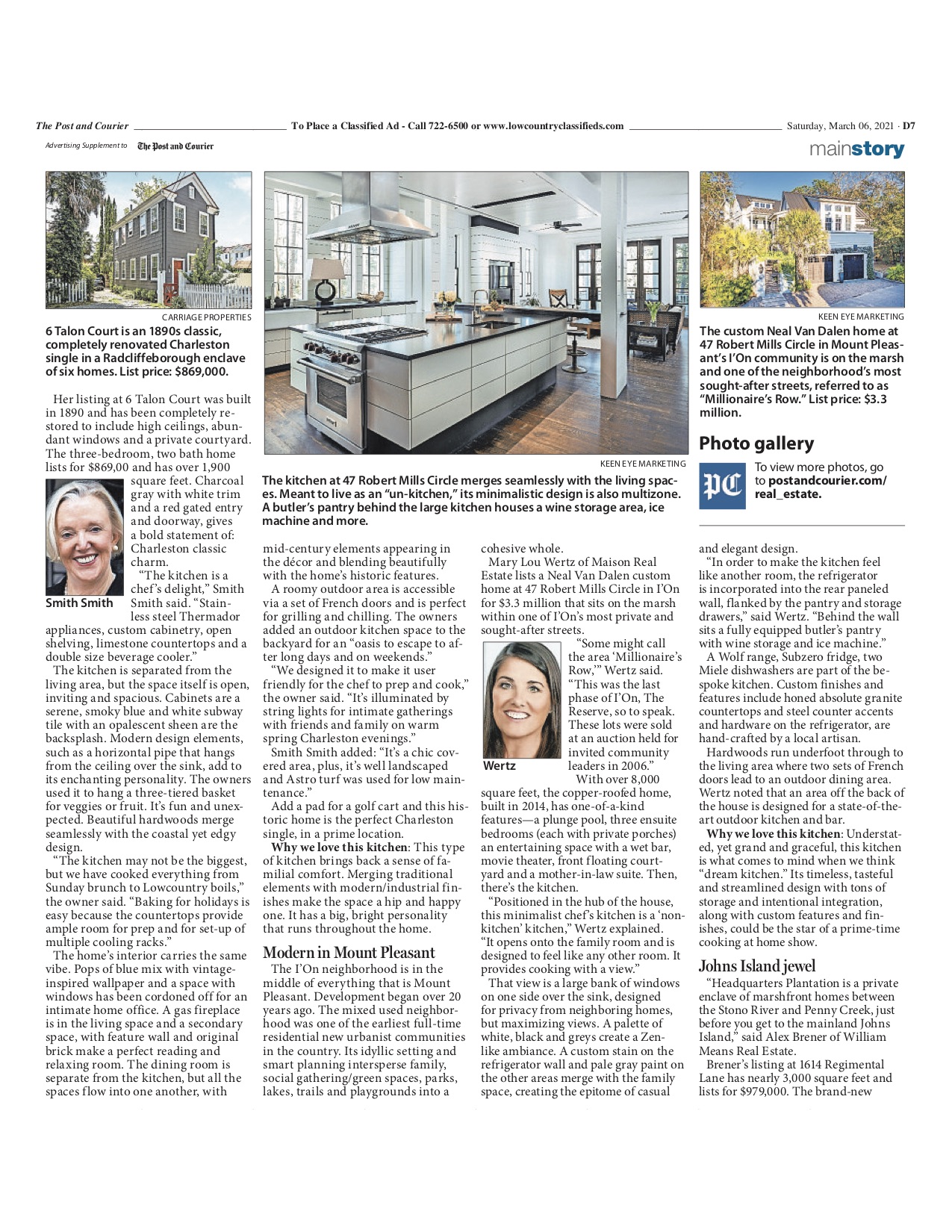Beautiful Kitchens, Post and Courier article